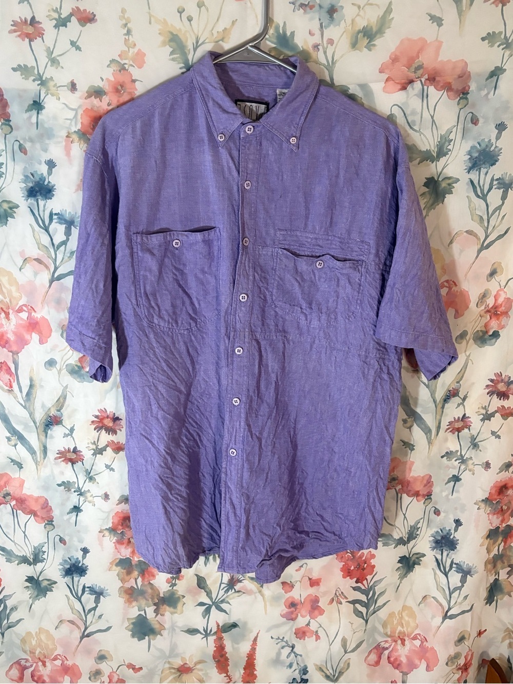 VintageLavender Short-Sleeve Button-Down Shirt